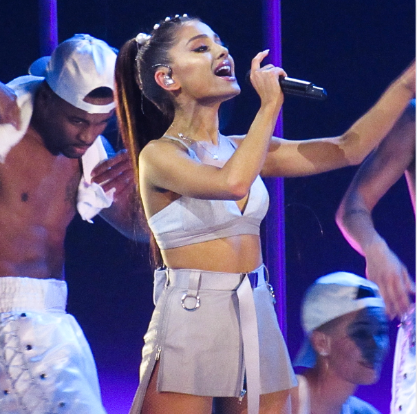 Ariana Grande performing during Dangerous Woman Tour in Manchester, New Hampshire