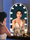 Luxfurni | Hollywood Mirror | Curved Frame Starry 12 Hollywood Vanity Mirror - White