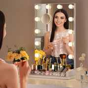 Luxfurni | Hollywood Mirror | Professional LED Hollywood Starry 10 Vanity Mirror - White