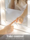 Luxfurni | Hollywood Mirror | Tri Fold LED Starry Hollywood Vanity Mirror - White