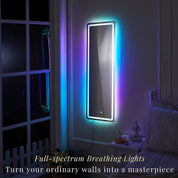 Luxfurni | Full-Length Mirror | Wall-Mounted Full-spectrum RGB Backlight Full-length Mirror