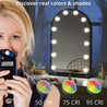 Luxfurni | Hollywood Mirror | Curved Frame Starry 12 LED Light Hollywood Vanity Mirror - Black