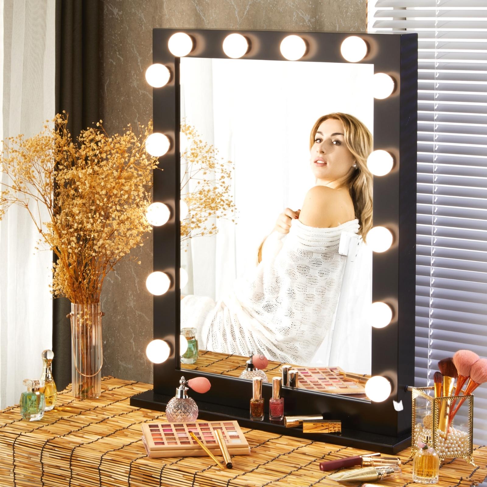 Luxfurni | Hollywood Mirror | Professional Hollywood Max1 Pro LED Vanity Mirror - Black