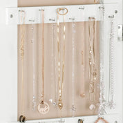 Luxfurni | Jewelry Armoire | Wall mounted Joyce 1 Jewelry Armoire with Interior LED Lights - White