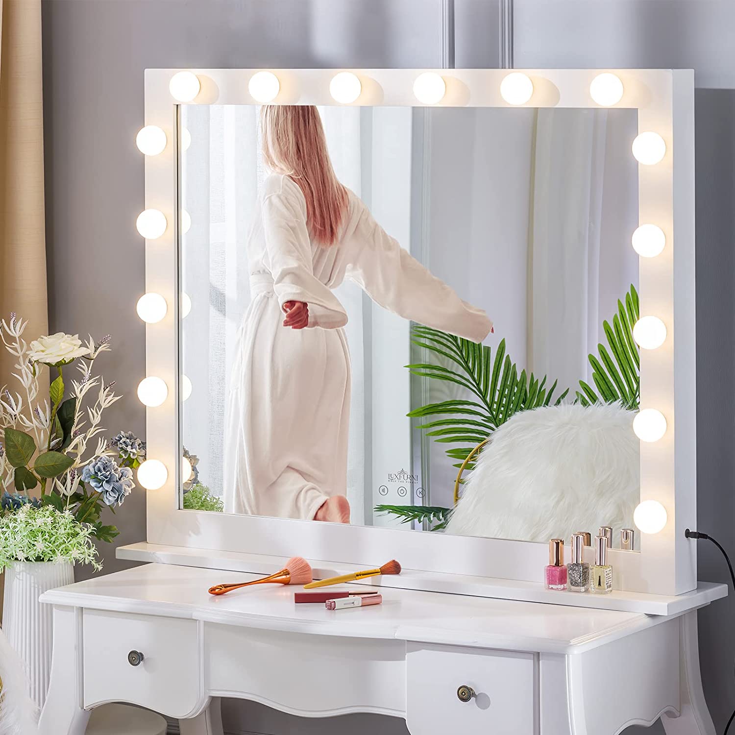 Luxfurni | Hollywood Mirror | Professional Hollywood Max2 Pro LED Vanity Mirror - White