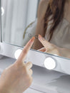 Luxfurni | Hollywood Mirror | Adjustable Table Top Starry 9 Hollywood Vanity Mirror with LED Lights - White