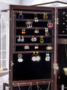Luxfurni | Jewelry Armoire | Standing Dahlia 2 Full Length Mirror Jewelry Armoire with Interior LED lights - Espresso
