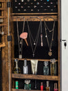 Luxfurni | Jewelry Armoire | Wall Mounted Dahlia Jewelry Armoire with Built-in LED Light - Vintage