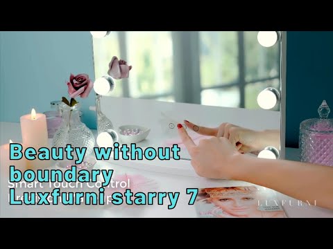 Luxfurni | LED Hollywood Mirror With Frameless Mirror and Light Dimmer Video 