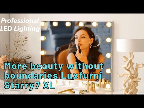 Starry 7XL Large Frameless LED Hollywood Vanity Mirror - White