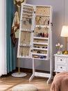 Luxfurni | Jewelry Armoire | Standing Joyce 6 Built-in LED Jewelry Armoire - White