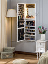 Luxfurni | Jewelry Armoire | Wall mounted Stella8 Jewelry Armoire with Interior LED Lights - White