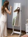 Luxfurni | Jewelry Armoire | Full Length Mirror Joyce 6 Jewelry Armoire with LED lights - White