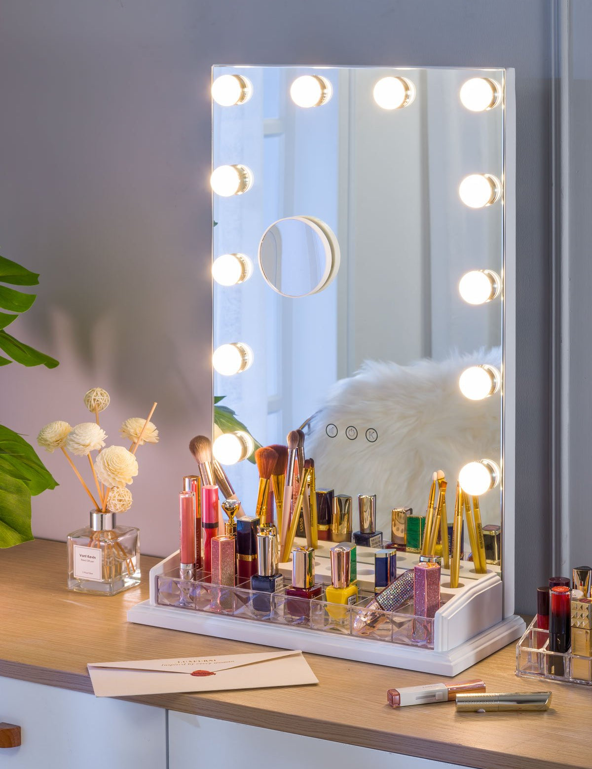 Luxfurni | Hollywood Mirror | Professional LED Hollywood Starry 10 Vanity Mirror - White